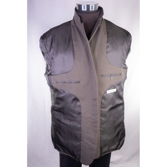 Pronto Uomo Men's Sport Coat Blazer Jacket Two Button Houndstooth Brown 46R EUC - Picture 9 of 13